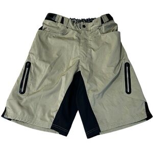 ZOIC MTB Cycling Shorts Men’s Large Tan Black Trail Bike Stretch Outdoor